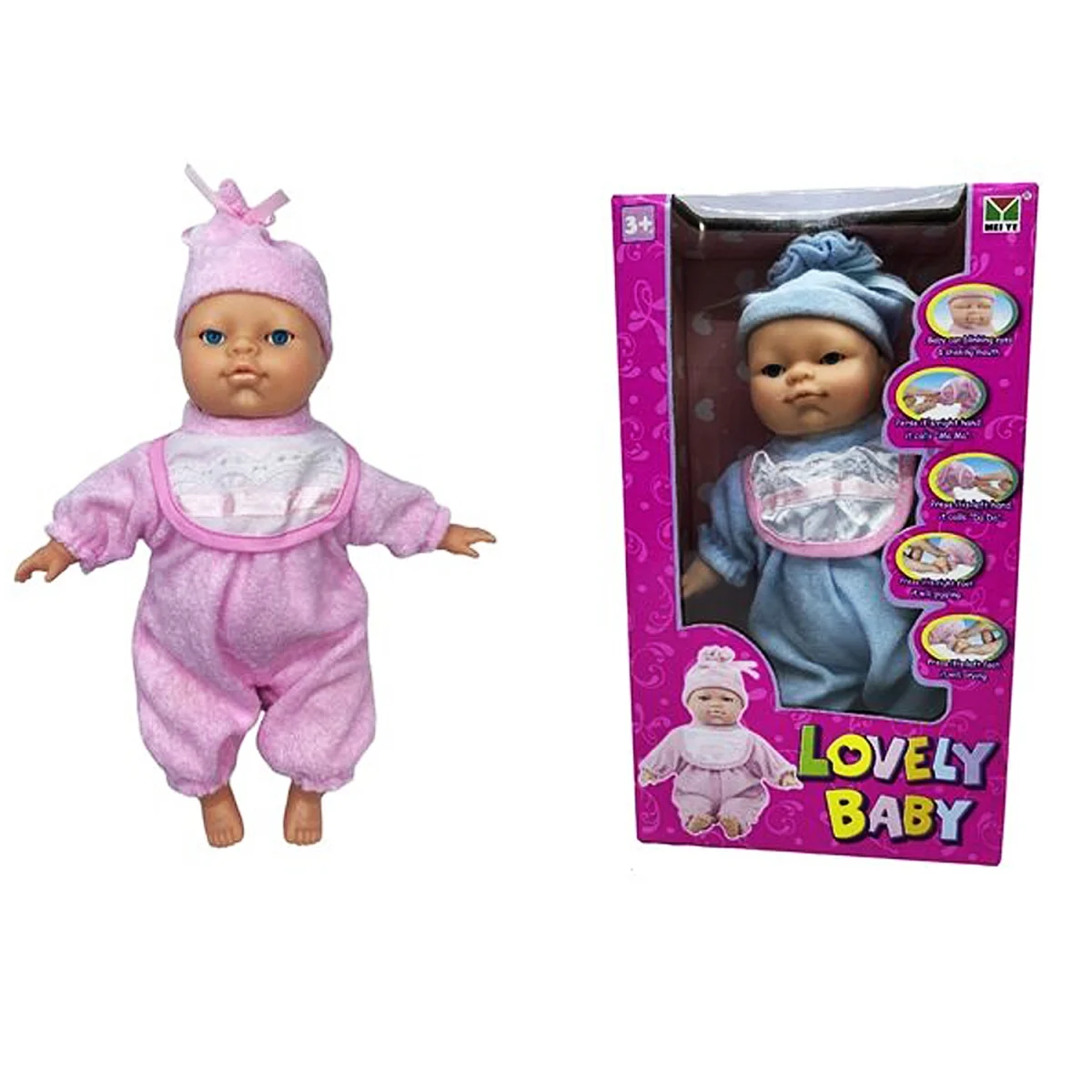 BEBÉ DE PILAS CON SONIDO EN CAJA