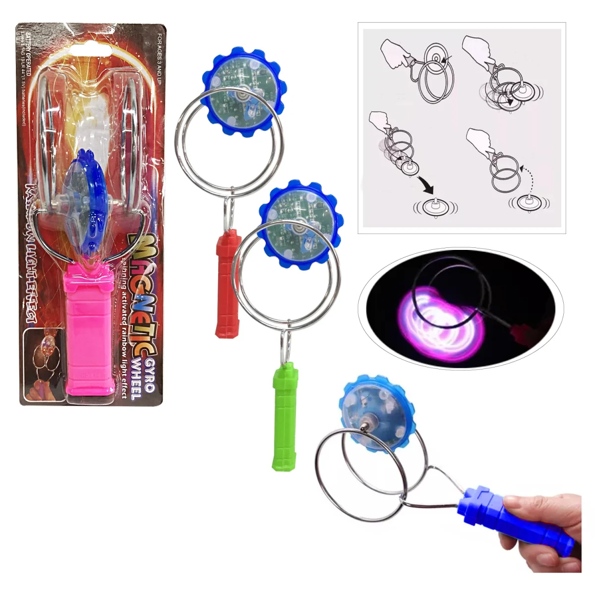 TROMPO MAGNETICO GIRATORIO CON LUZ