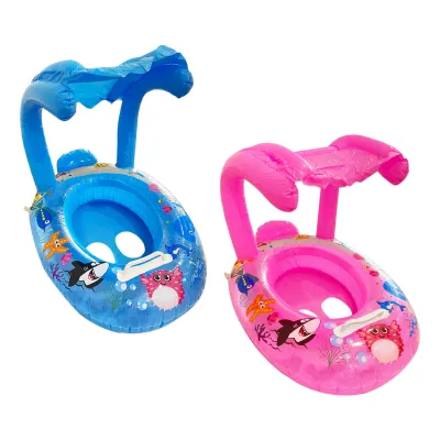 FLOTADOR INFLABLE LANCHA CON TECHO 80CM (PQTX10)