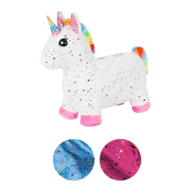 UNICORNIO INFLABLE DE TELA ESTRELLADO