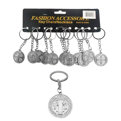 LLAVERO ADORNO RELIGIOSO PLATEADO (PQTX12)