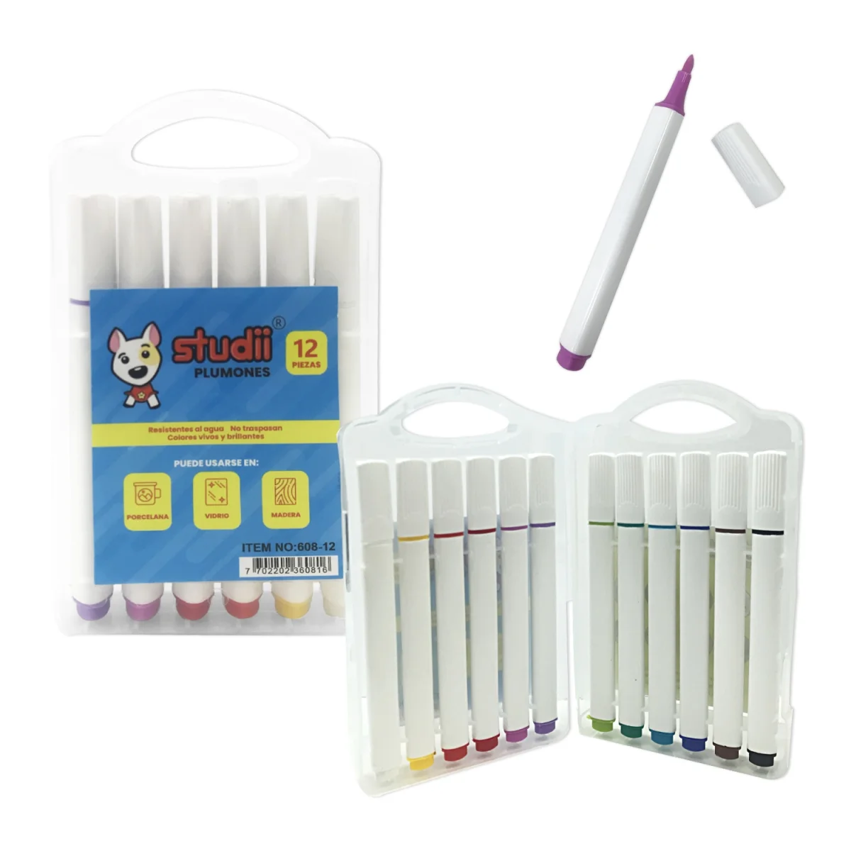 SET PLUMONES ACRILICOS X12 (CJX36)
