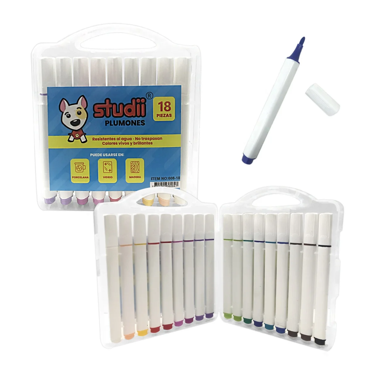 SET PLUMONES ACRILICOS X18 (CJX24)