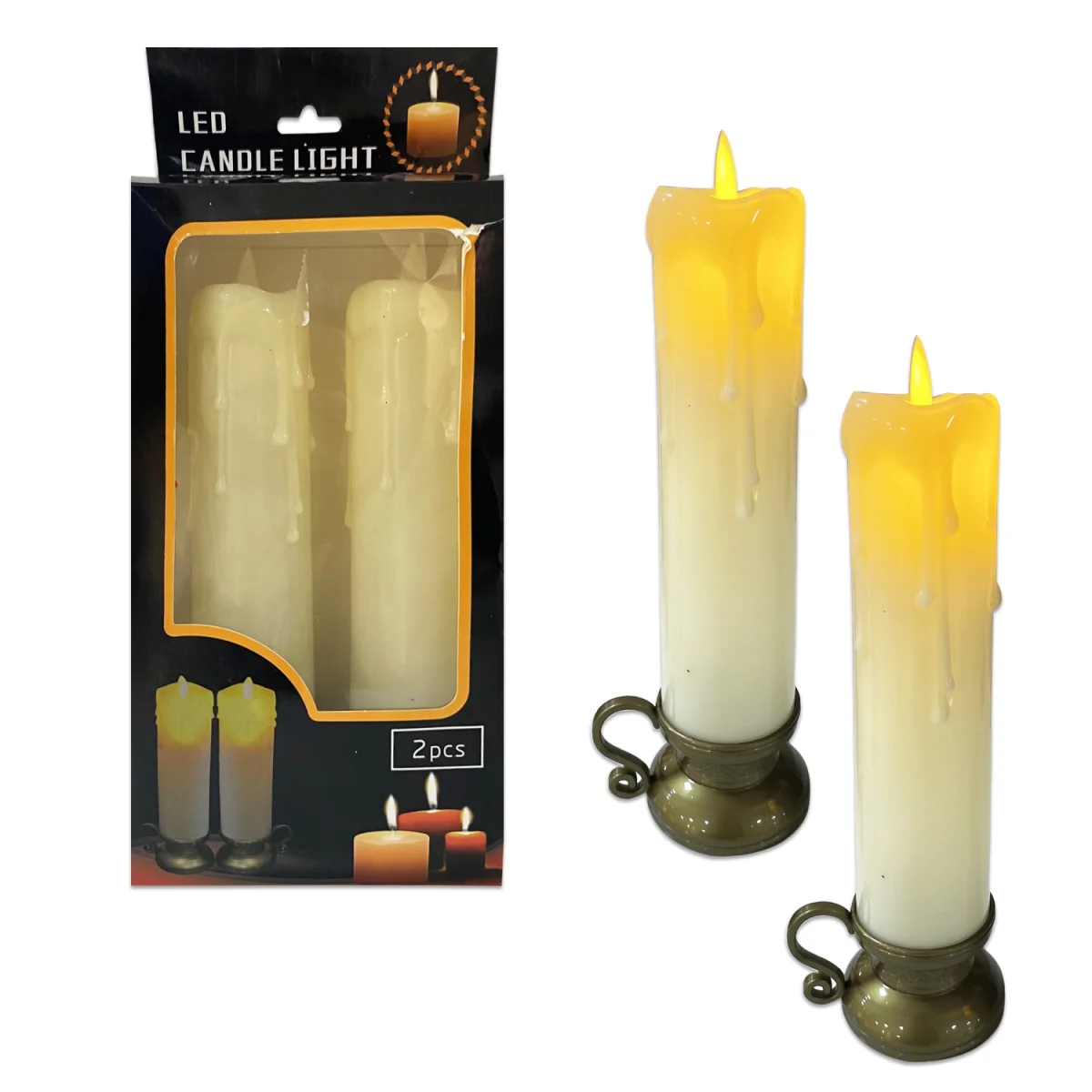 VELA NAVIDEÑA LUZ CALIDA X2