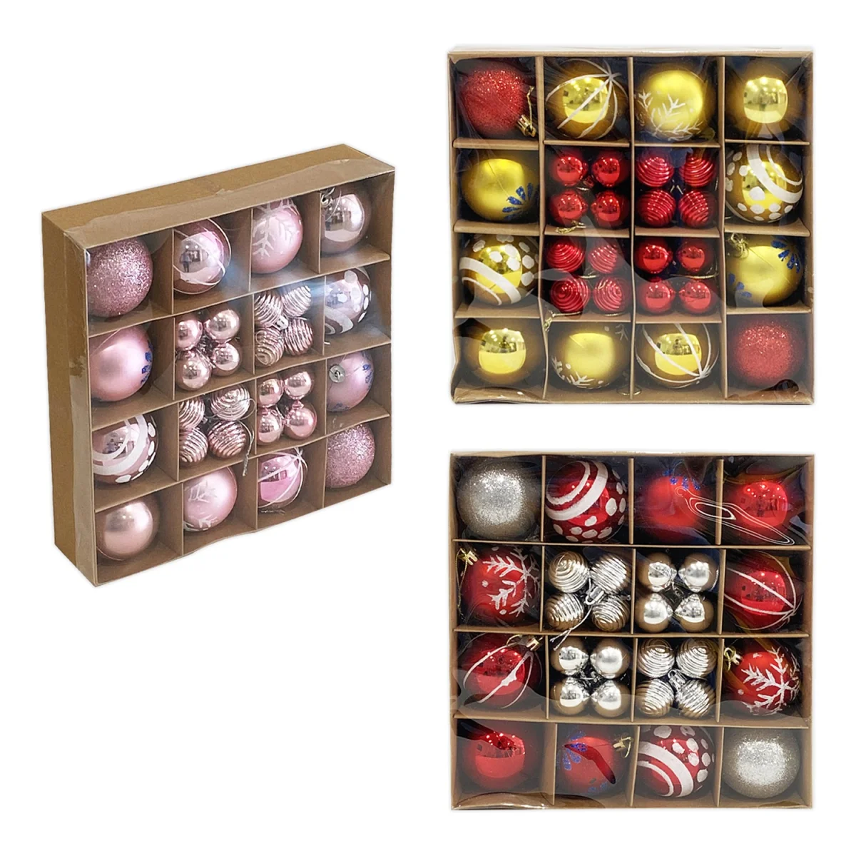 BOLA NAVIDEÑA SURTIDA 6/3CM X44