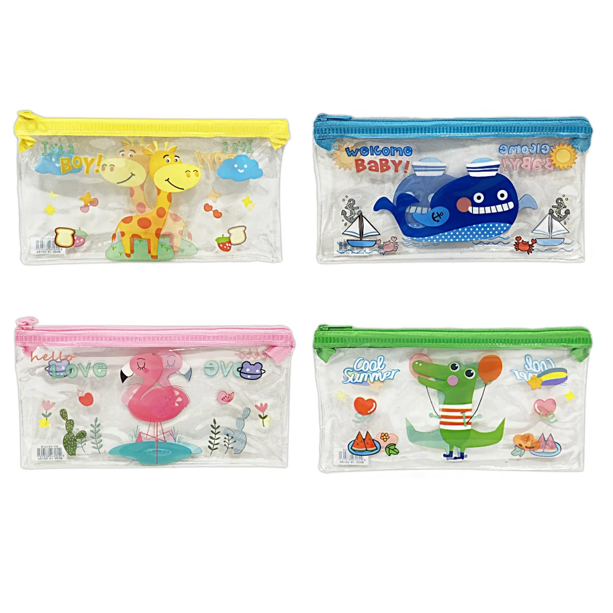 CARTUCHERA TRANSPARENTE MOTIVOS (PQTX12)