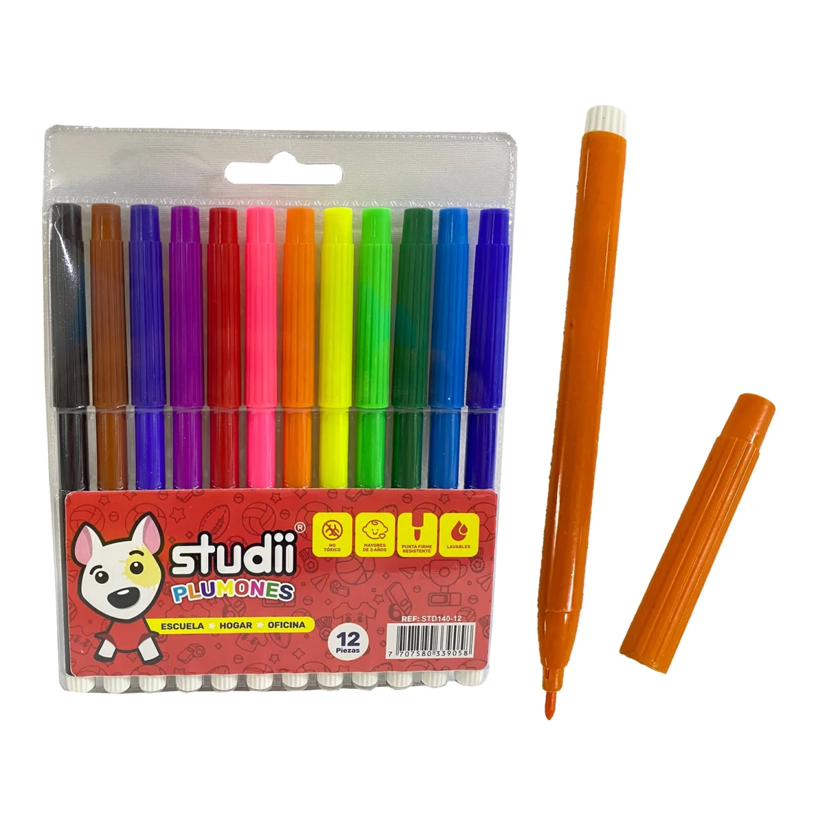 SET PLUMONES LAVABLES X12 (PQTX12)