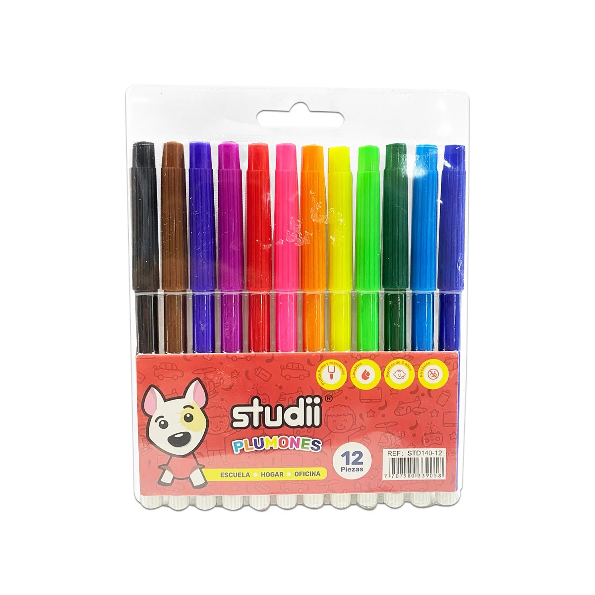 SET PLUMONES LAVABLES X12 (PQTX12)