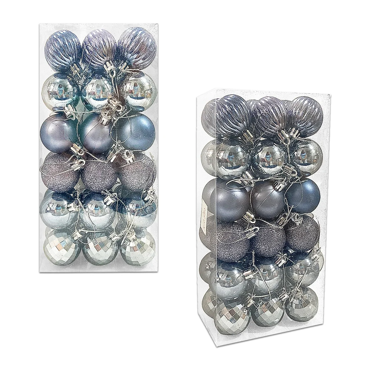 BOLA NAVIDEÑA PLATEADA 4CM X36