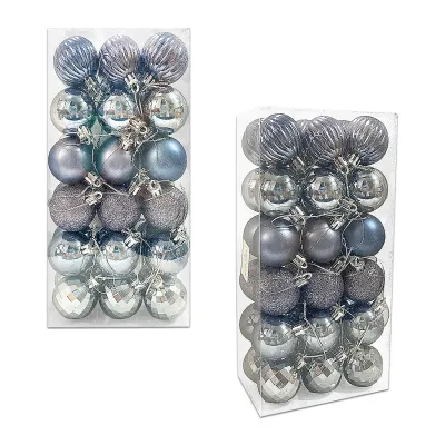 BOLA NAVIDEÑA PLATEADA 4CM X36