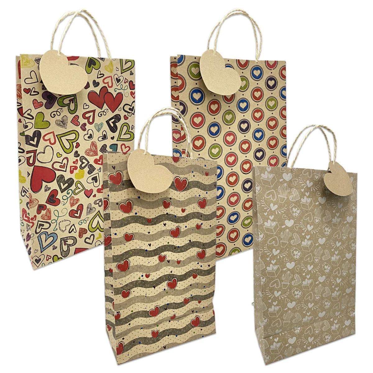 BOLSA DE REGALO ECOLOGICA GD CORAZONES (PQTX12):