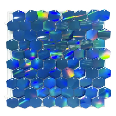 CORTINA PANEL HEXAGONAL AZUL TORNASOL 30*30