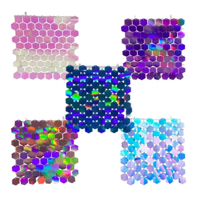 CORTINA PANEL HEXAGONAL BLANCA TORNASOL 30*30CM