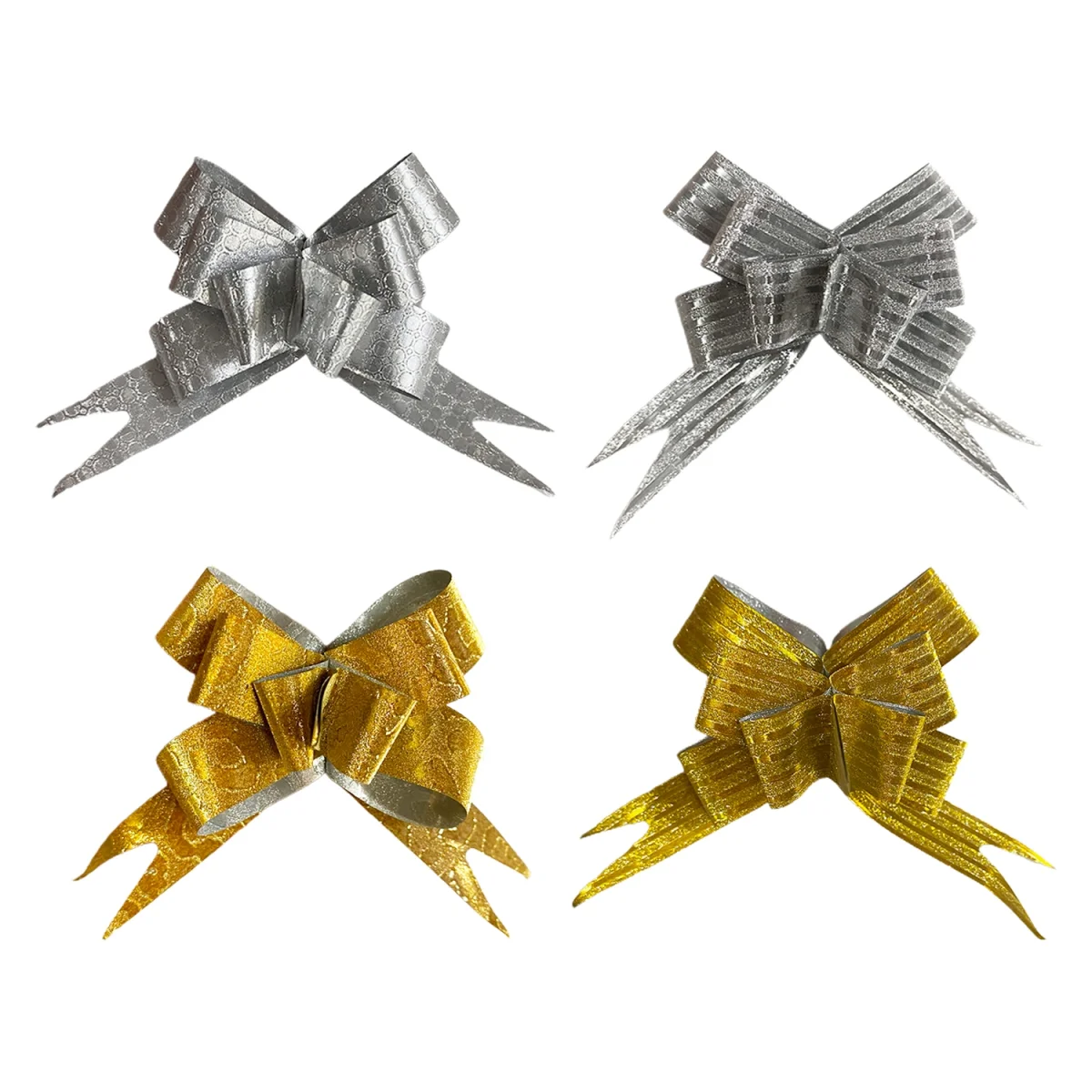 MOÑO DECORATIVO DORADO Y PLATEADO: