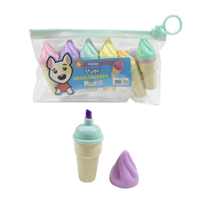 SET RESALTADOR CONO COLOR PASTEL X6 (CJX24)