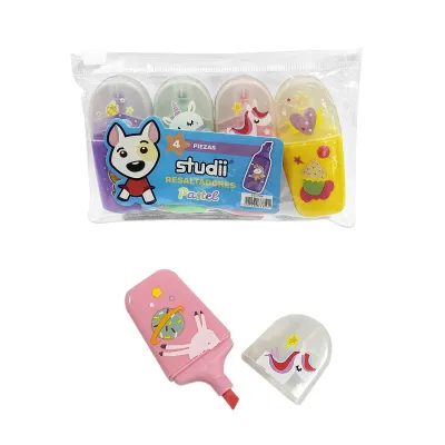 SET RESALTADOR UNICORNIO COLOR PASTEL X4