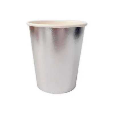 VASO DE FIESTA LISO PLATEADO X10
