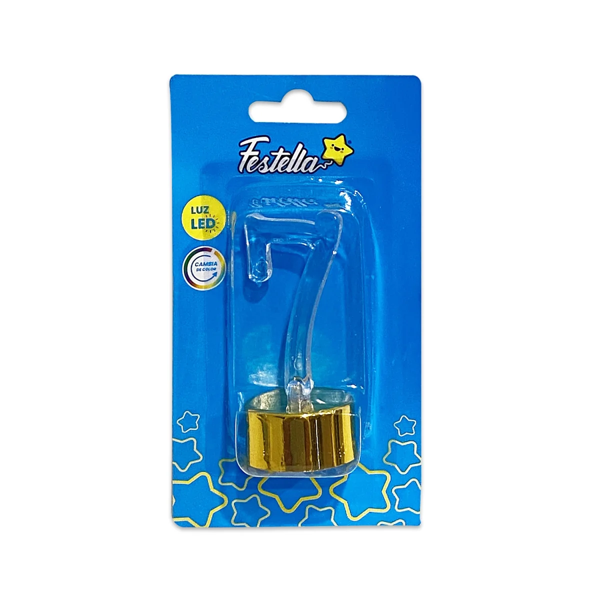 LAMPARA LED #7 CON BASE DORADA (PQTX12)