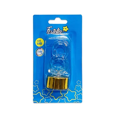 LAMPARA LED # 8 CON BASE DORADA (PQTX12)