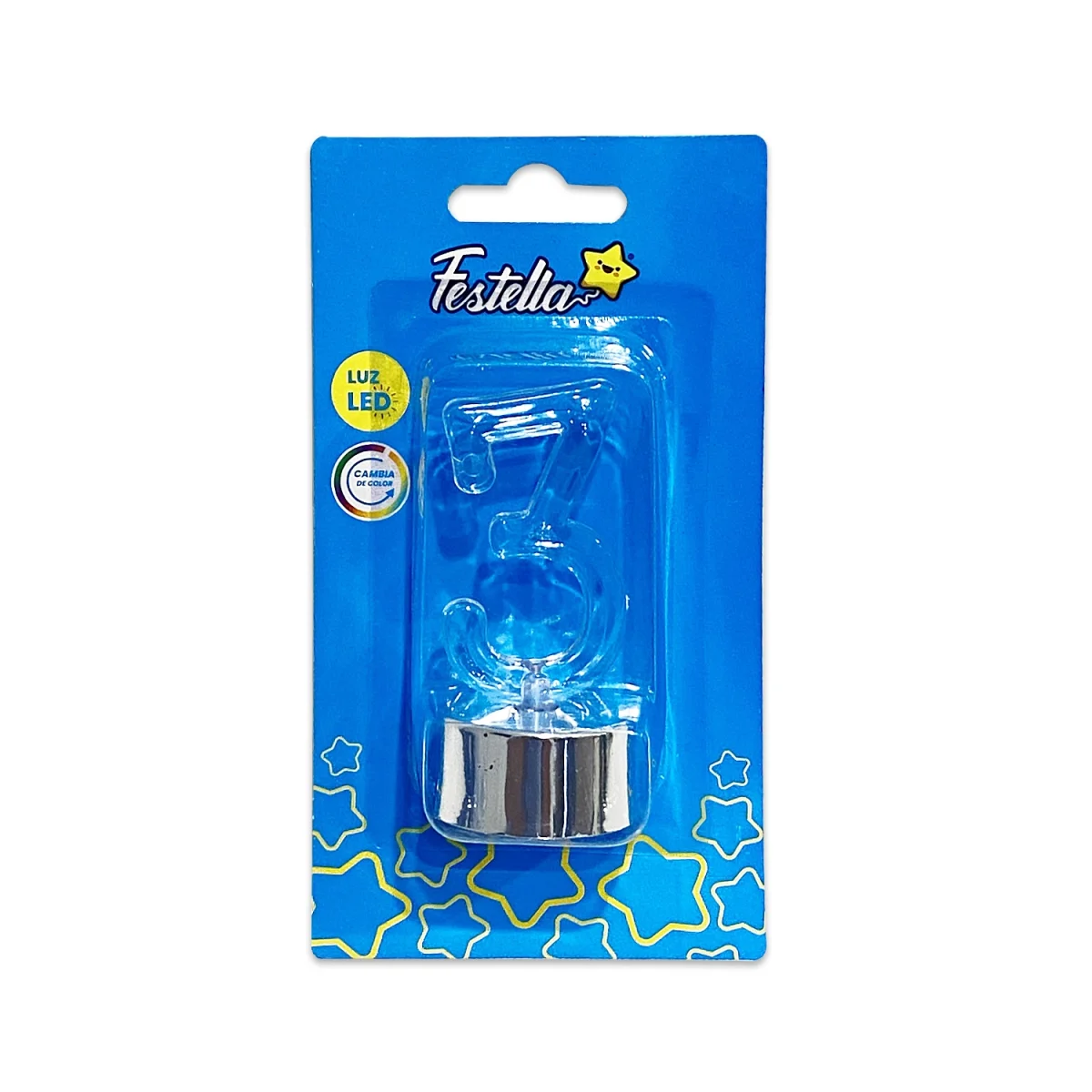 LAMPARA LED #3 CON BASE PLATEADA (CJX12)