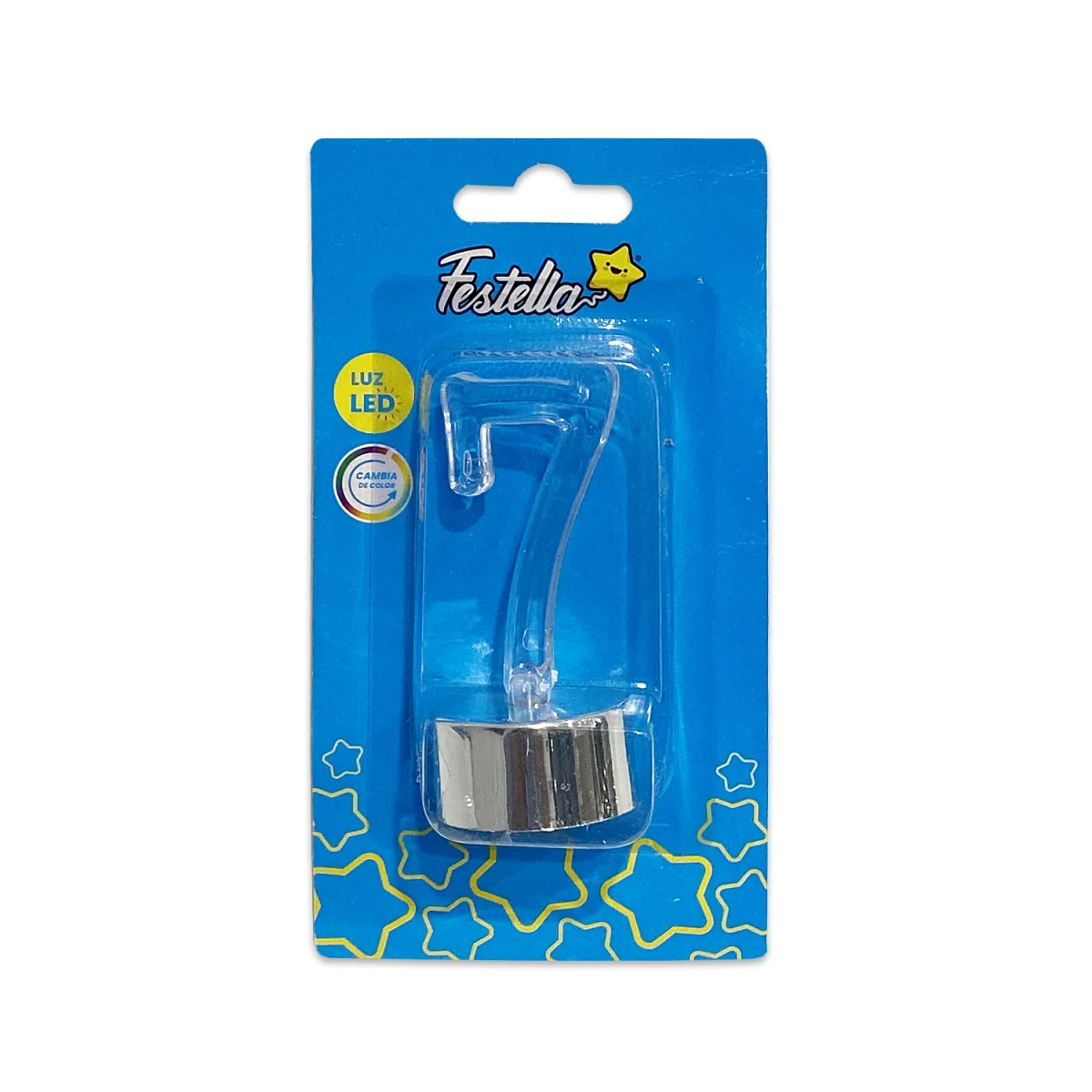 LAMPARA LED #7 CON BASE PLATEADA (CJX12)