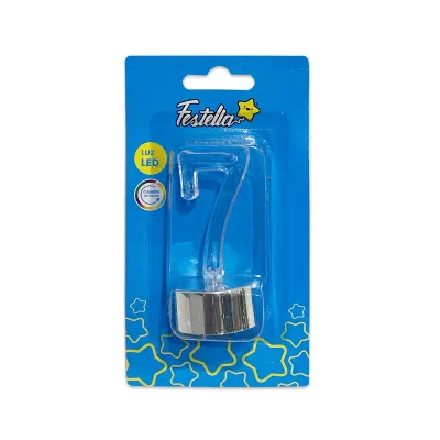 LAMPARA LED #7 CON BASE PLATEADA (CJX12)