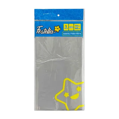 MANTEL PARA FIESTA LISO PLATEADO (PQTX12)