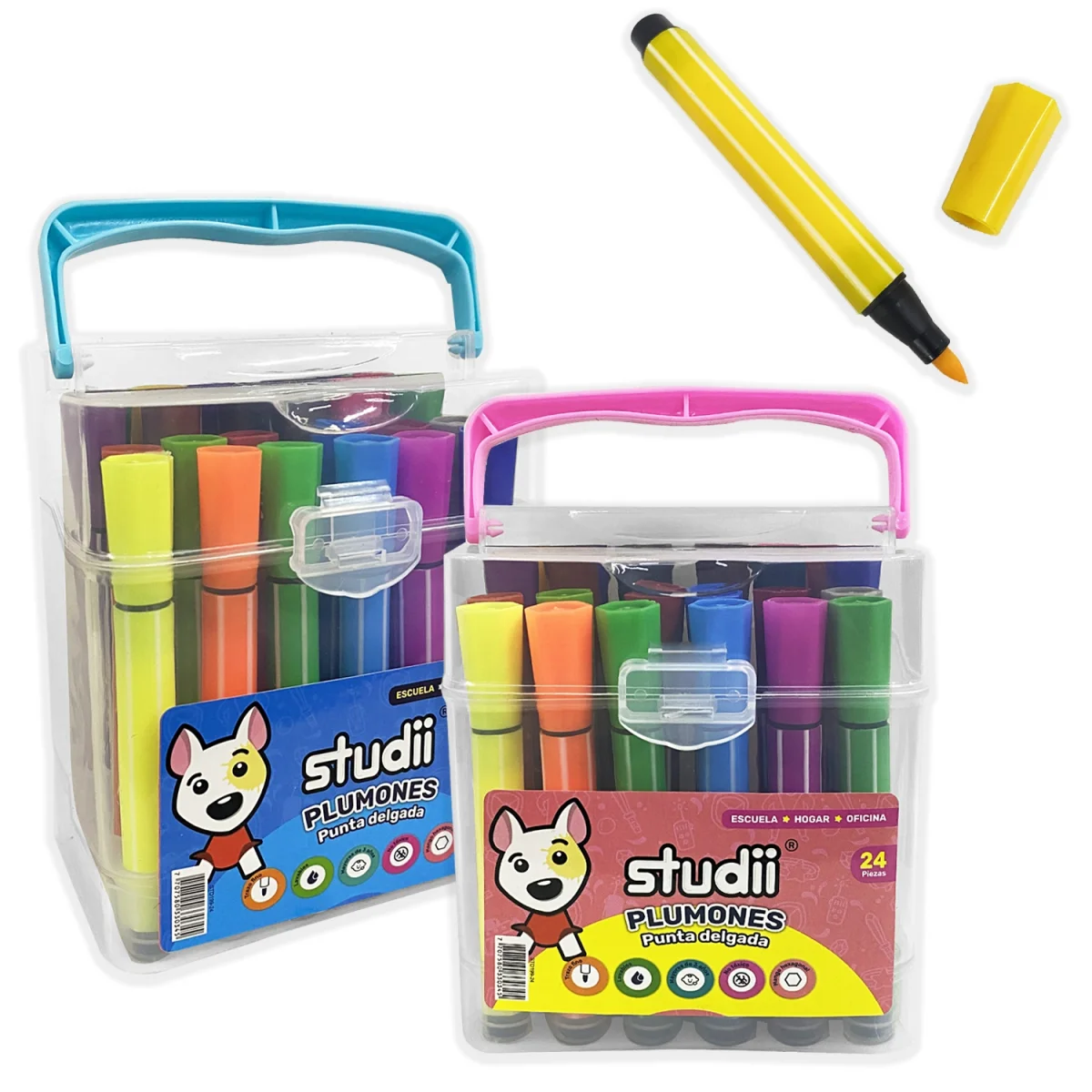 TARRO DE PLUMONES LAVABLES X24