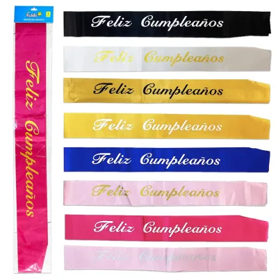 LISTON FELIZ CUMPLEAÑOS CURSIVO (PQTX12)