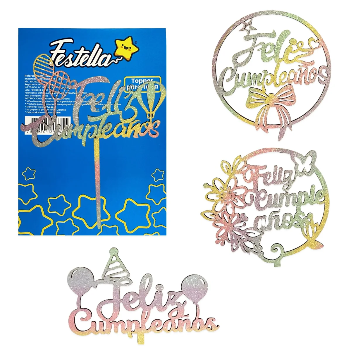 ADORNO FELIZ CUMPLEAÑOS PARA PASTEL (PQTX20)