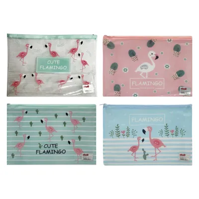 ESTUCHE PLASTICO FLAMINGO (PQT X 12 SURTIDO)"