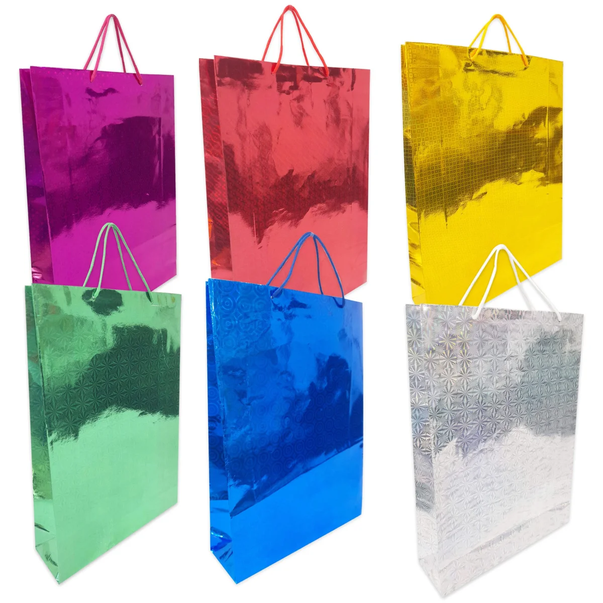 BOLSA REGALO HOLOGRAMA 26*34*8CM (PQTX12)