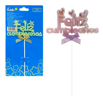 ADORNO FELIZ CUMPLEAÑOS PARA PASTEL (PQTX12)