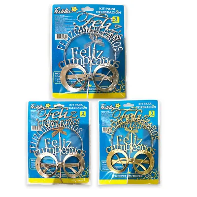 KIT ACCESORIOS FELIZ CUMPLEAÑOS X3PCS (PQTX12)