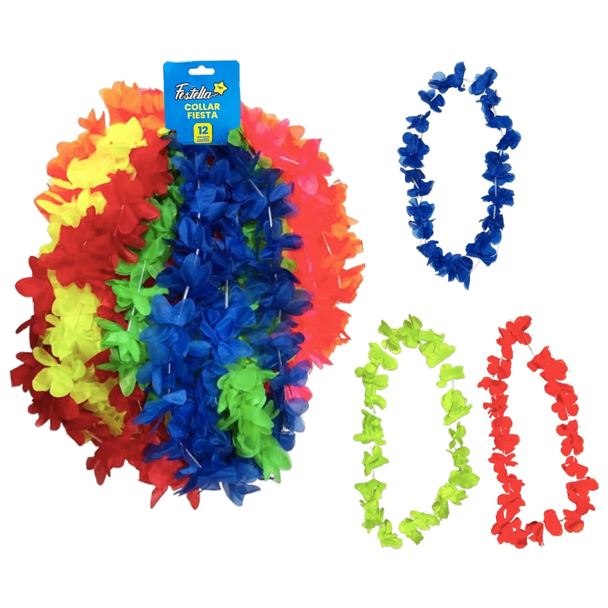 COLLAR HAWAIANO DOBLE HOJA PARA FIESTA (CRTX12)