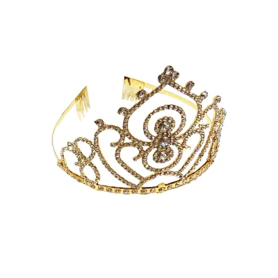 DIADEMA PRINCESA METALICA DORADA