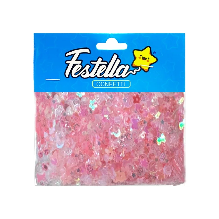 CONFETTI FIGURAS ROSADO (PQTX24)
