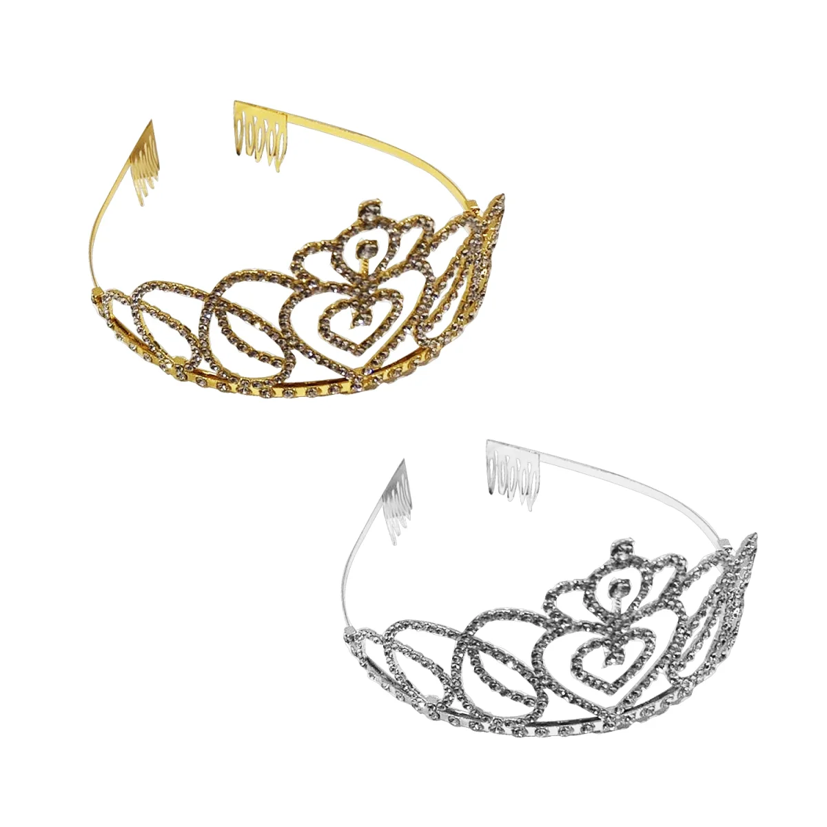 DIADEMA PRINCESA METALICA PLATEADA