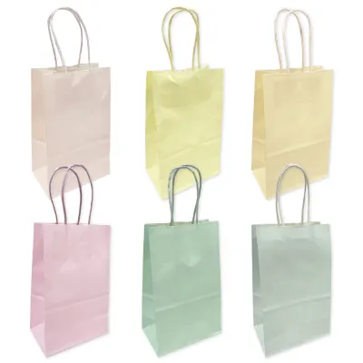 BOLSA DE REGALO COLOR PASTEL 13*21*8CM (PQTX12XCOL)