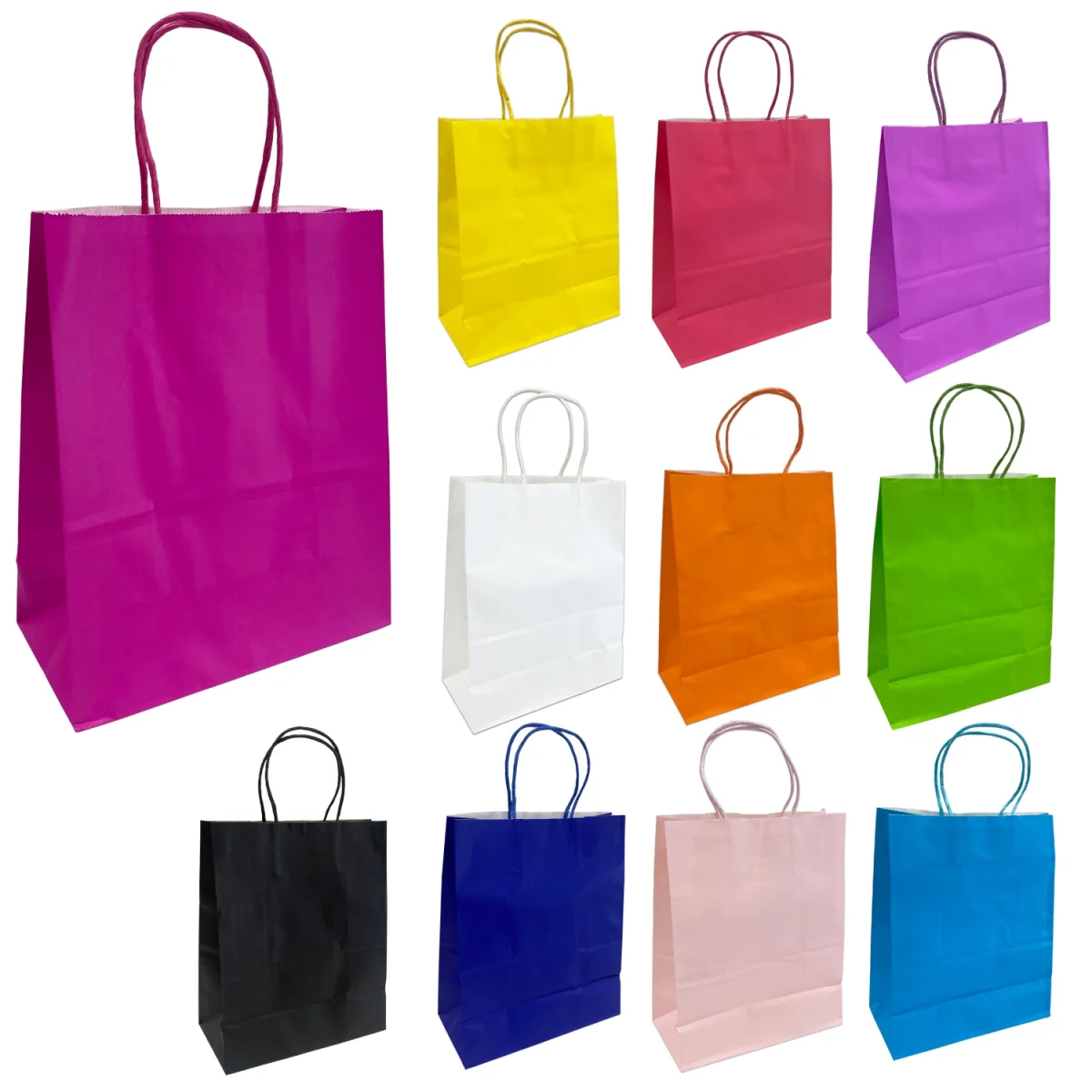 BOLSA DE REGALO COLORES 22*27*11CM (PQTX12XCOL)