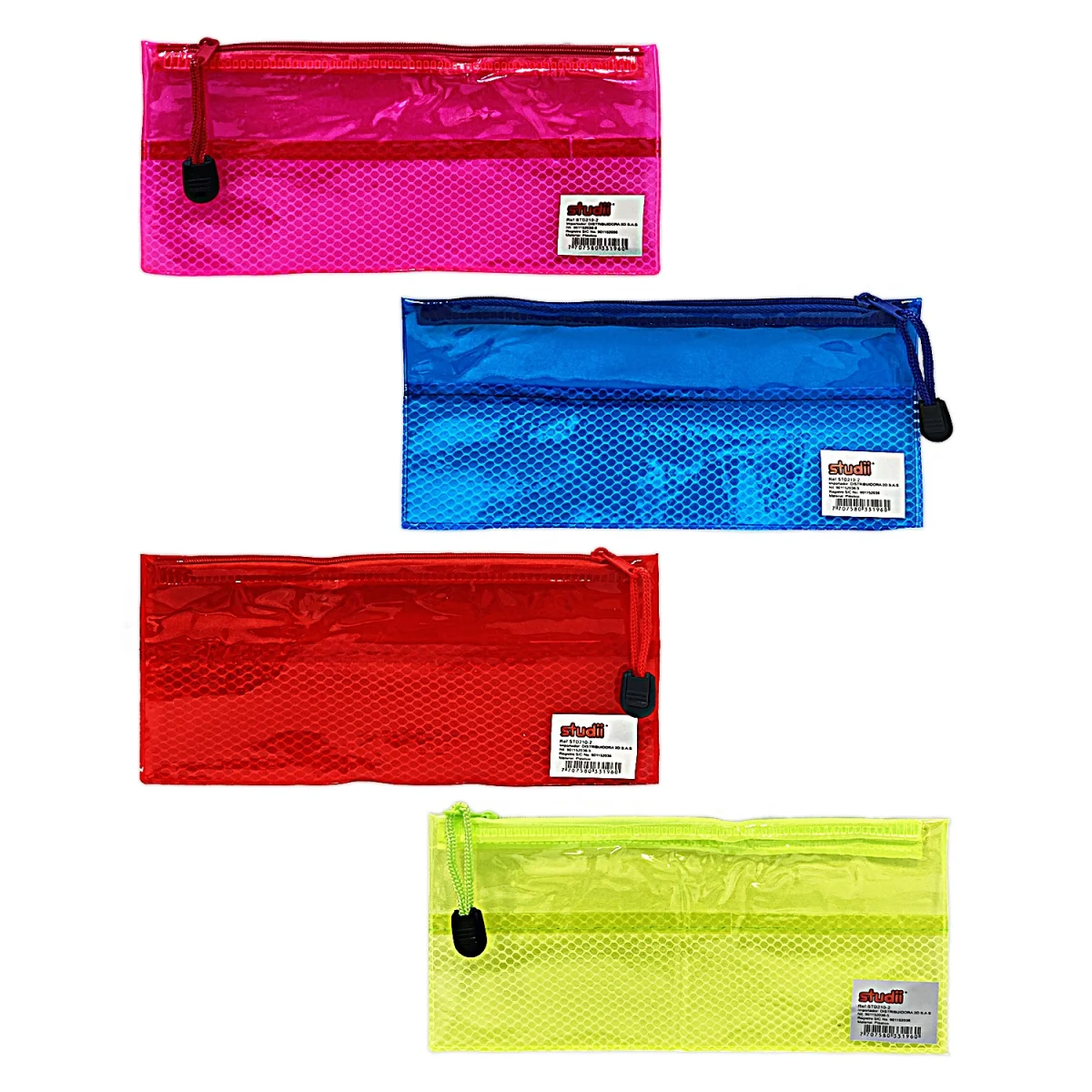 CARTUCHERA COLORES TRANSPARENTE (PQTX12)