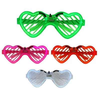 GAFAS NEON CORAZON CON LUZ PARA FIESTA (PQTX12)