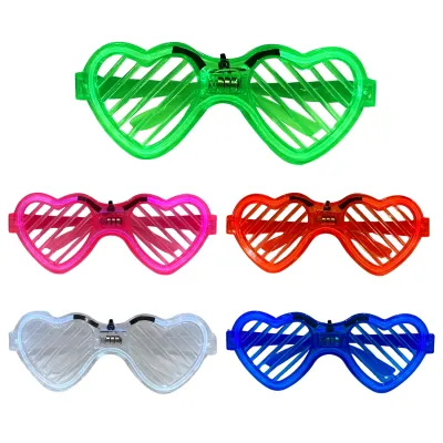 GAFAS NEON CORAZON CON LUZ PARA FIESTA (PQTX12)