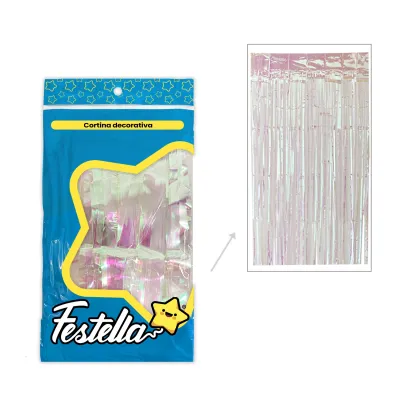 CORTINA DE FIESTA LISA TORNASOL 1*2M (PQTX12)