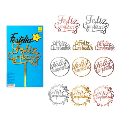 ADORNO FELIZ CUMPLEAÑOS PARA PASTEL (PQTX12)