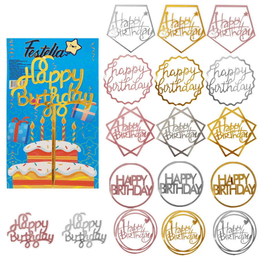ADORNO HAPPY BIRTHDAY PARA PASTEL (PQTX12)