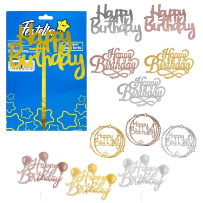 ADORNO HAPPY BIRTHDAY PARA PASTEL (PQTX12)