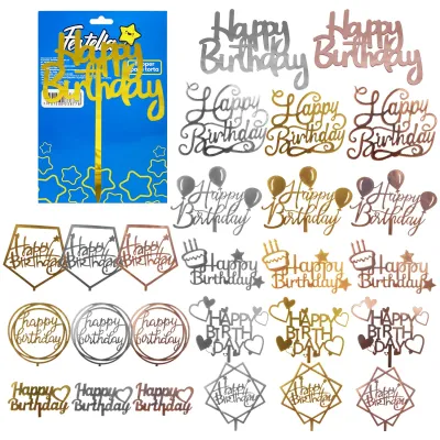 ADORNO HAPPY BIRTHDAY PARA PASTEL (PQTX12)