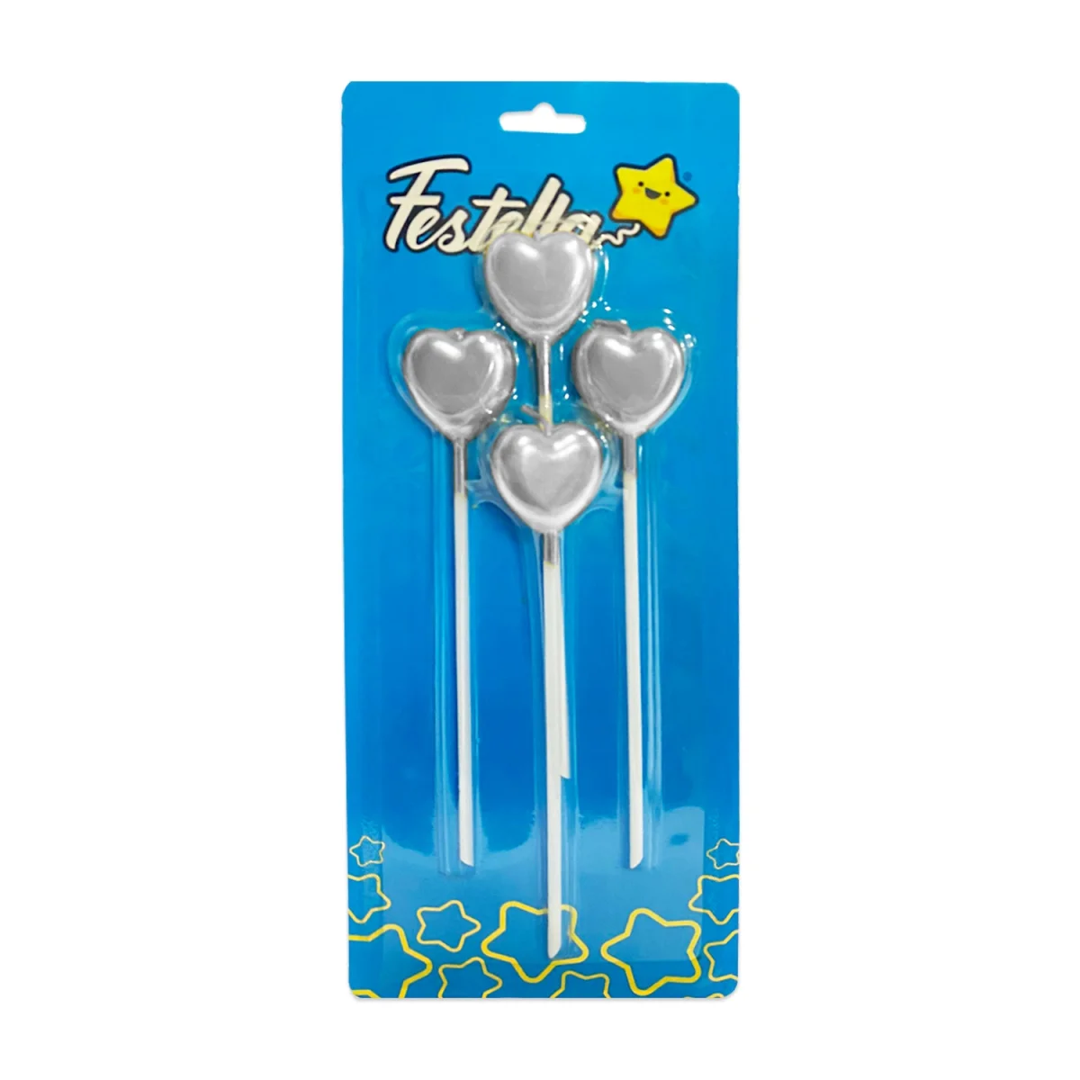 VELA CORAZON PLATEADA X4 (CJX30)