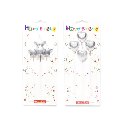 VELA CORAZON PLATEADA X4 (CJX30)